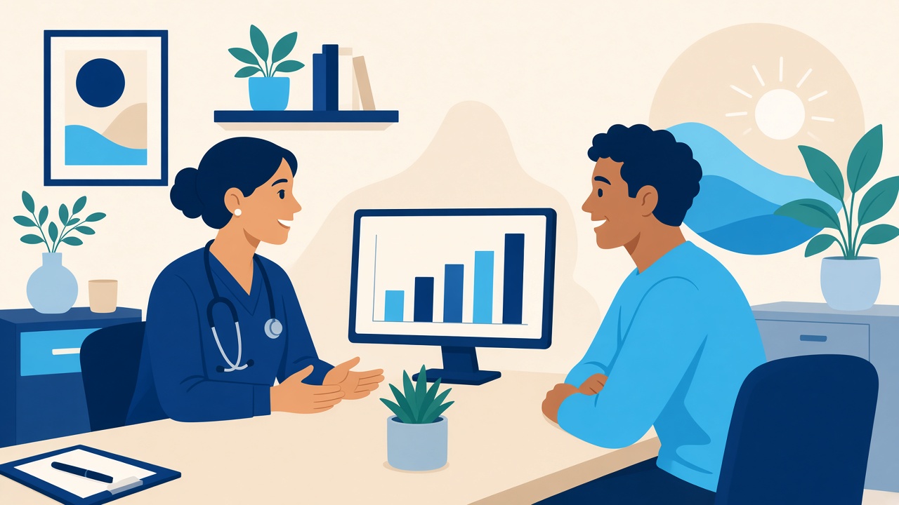 Provider reviewing results with a patient